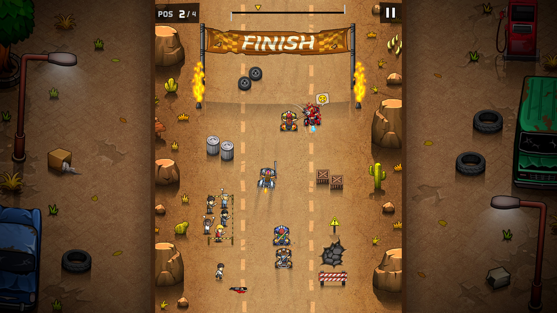 Rude Racers: 2D Combat Racing Screenshot 2